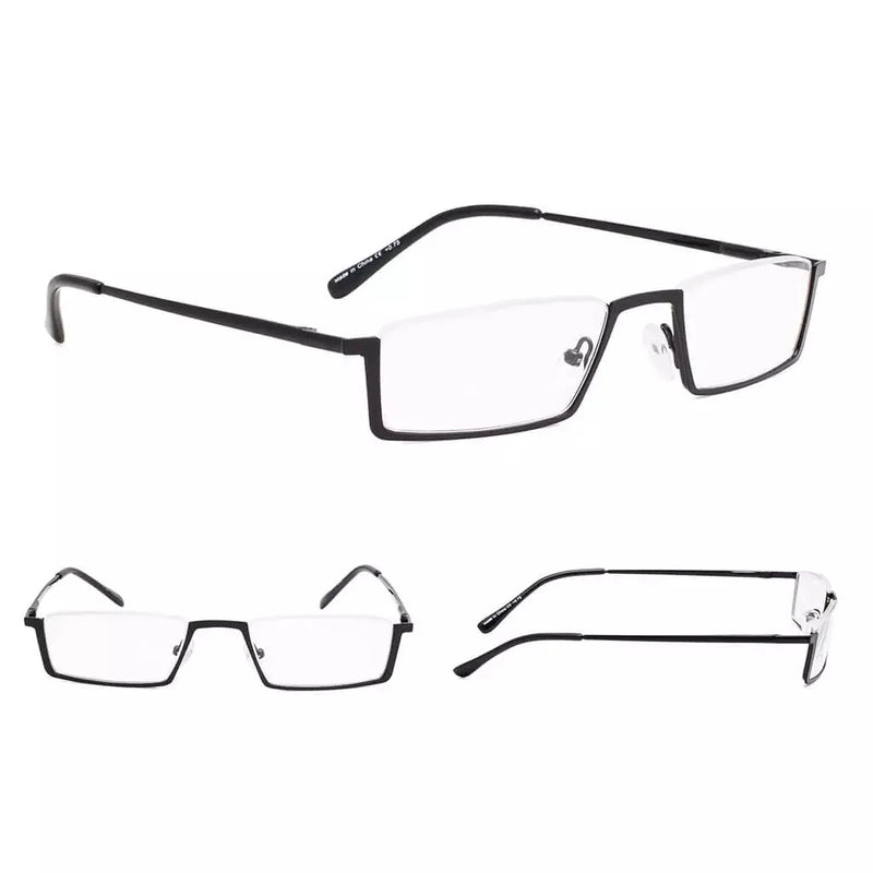 eyekeeper.com Half Rim Reading Glasses Chic Metal Readers R1613 Eyeglasses