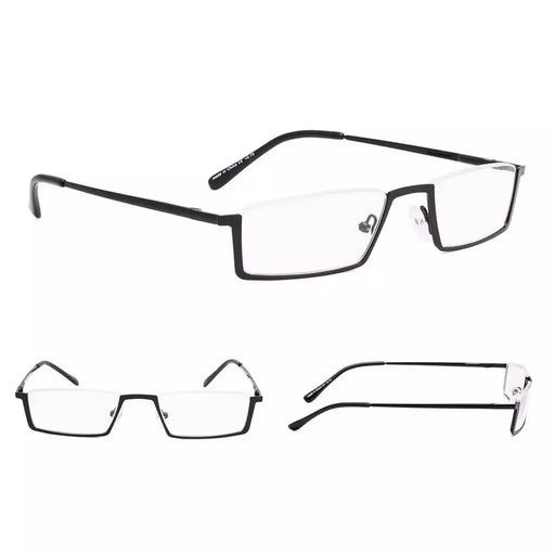 eyekeeper.com Half Rim Reading Glasses Chic Metal Readers R1613 Eyeglasses