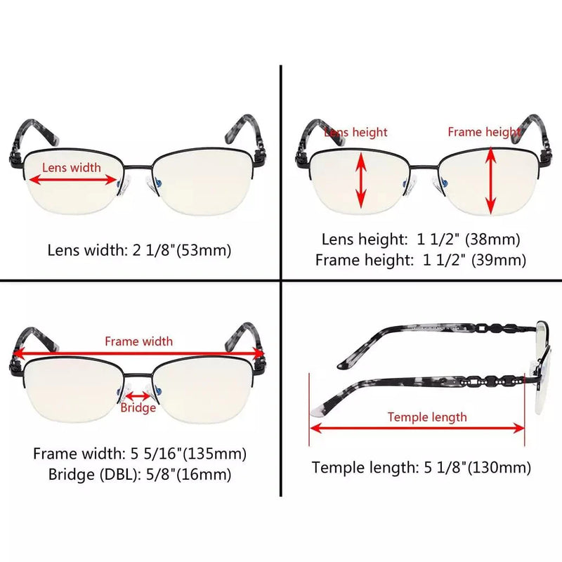eyekeeper.com Half-rim Stylish Blue Light Blocking Reading Glasses LX17016 Eyeglasses
