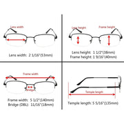 eyekeeper.com Half Rim Vintage Rectangle Reading Glasses Sleek Readers R1704 Eyeglasses