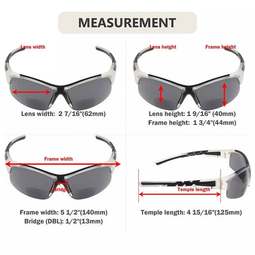 eyekeeper.com Half Rimless TR90 Sport Bifocal Reading Sunglasses TH6226-B Sunglasses