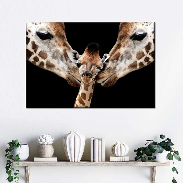 Happy Giraffe Family Wall Art