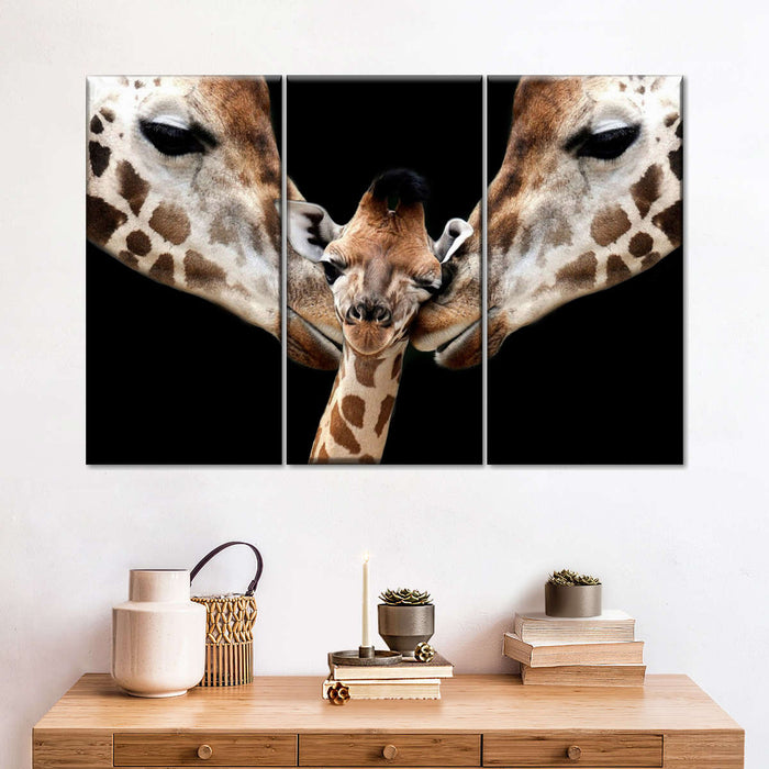 Happy Giraffe Family Wall Art