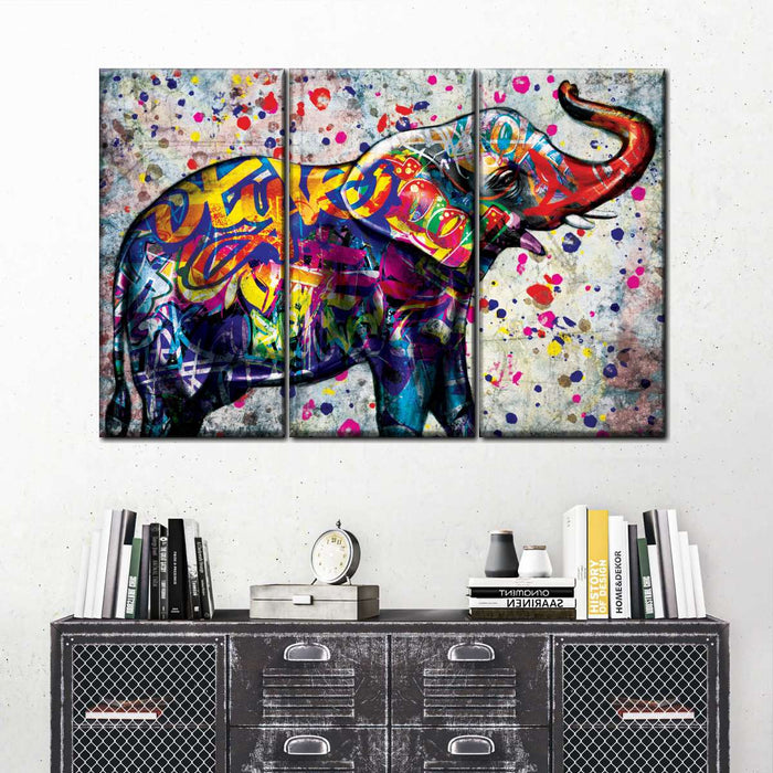 Epic Colorful Elephant Wall Art