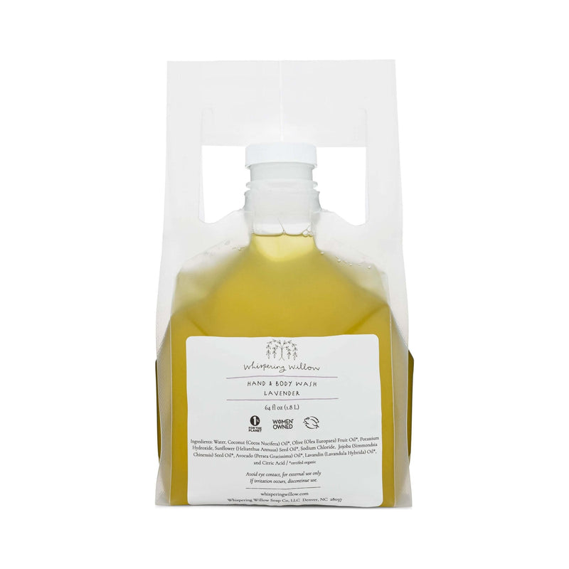 Whispering Willow Lavender Natural Hand and Body Wash Bulk Refill Liquid Soap