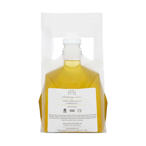 Whispering Willow Lemongrass Natural Hand and Body Wash Bulk Refill Liquid Soap