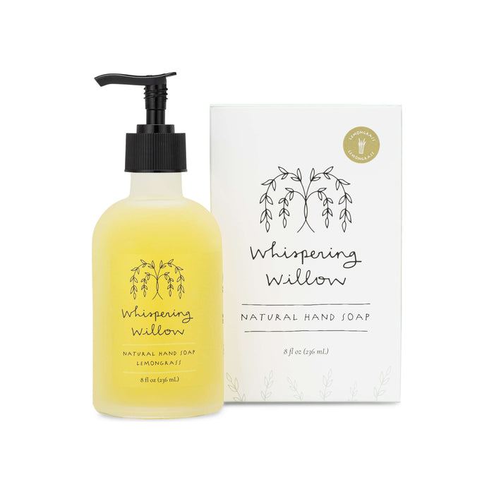 Whispering Willow - Lemongrass Natural Hand Soap In A Glass Bottle