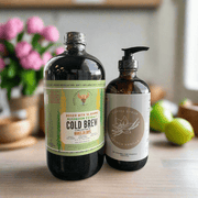 Rising For People Coffee Co. Happy mushroom Cold Brew & French Vanilla Coffee Syrup Coffee