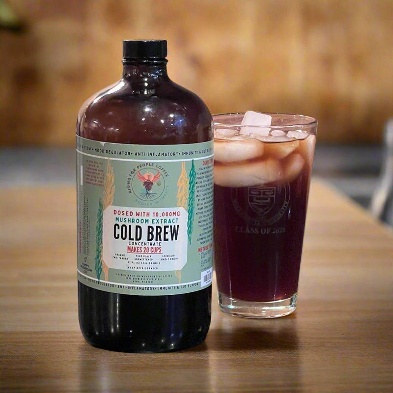 Rising For People Coffee Co. Happy Mushroom concentrated Cold Brew coffee Coffee