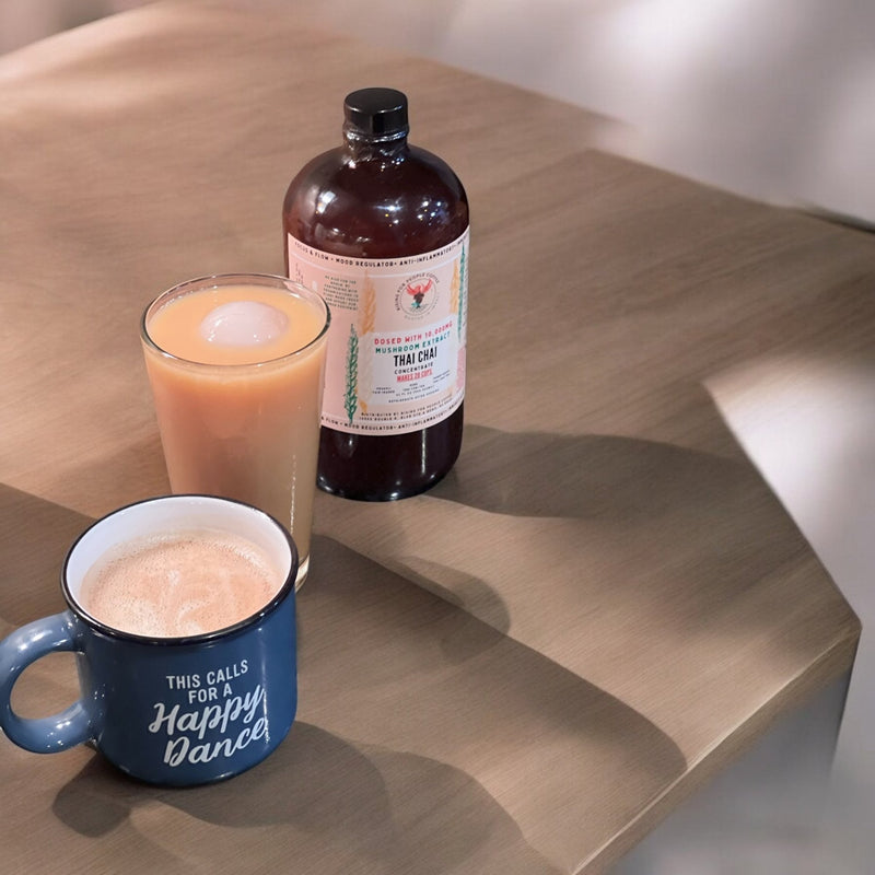 Rising For People Coffee Co. Happy Mushroom Thai Chai Tea Concentrate Tea