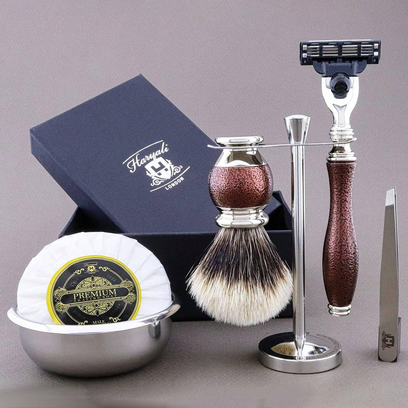 Haryali London USA Haryali's Vase Range Silvertip Badger Hair Shaving Kit