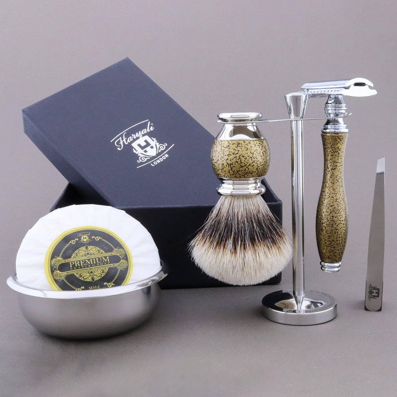 Haryali London USA Haryali's Vase Range Silvertip Badger Hair Shaving Kit