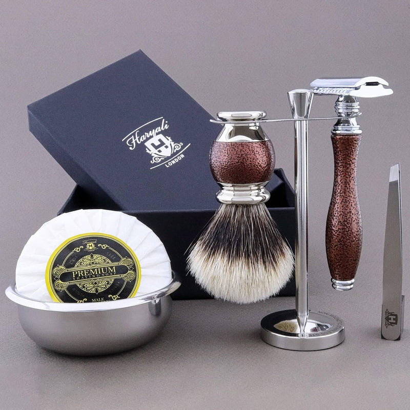 Haryali London USA Haryali's Vase Range Silvertip Badger Hair Shaving Kit