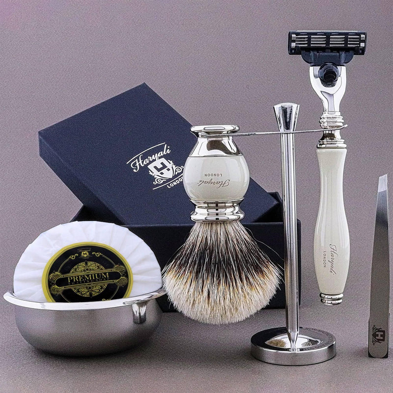 Haryali London USA Haryali's Vase Range Silvertip Badger Hair Shaving Kit