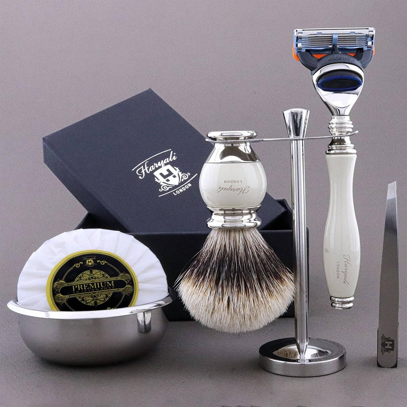 Haryali London USA Haryali's Vase Range Silvertip Badger Hair Shaving Kit