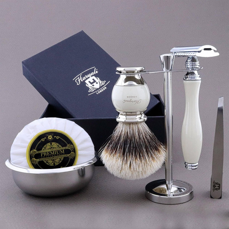 Haryali London USA Haryali's Vase Range Silvertip Badger Hair Shaving Kit