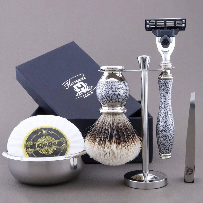 Haryali London USA Haryali's Vase Range Silvertip Badger Hair Shaving Kit
