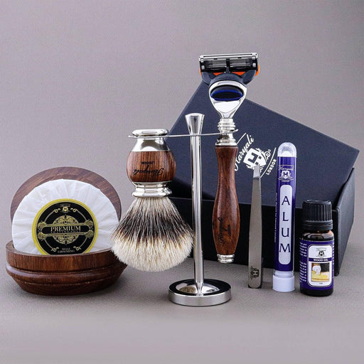 Haryali London Usa - Haryali'S Wooden Range Silvertip Badger Hair Shaving Kit