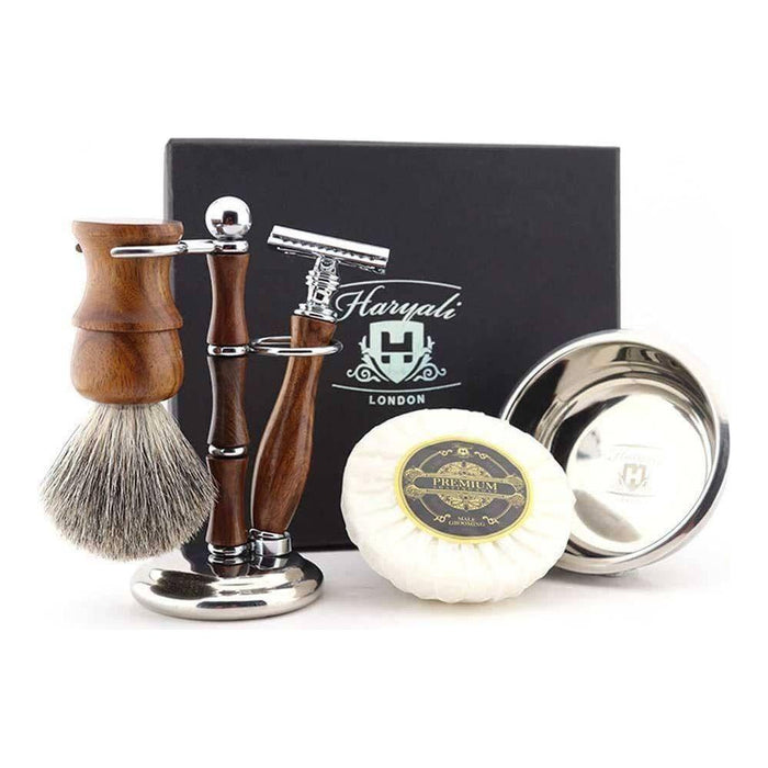 Haryali London Usa - Haryali'S Wooden Super Badger Hair Shaving Set