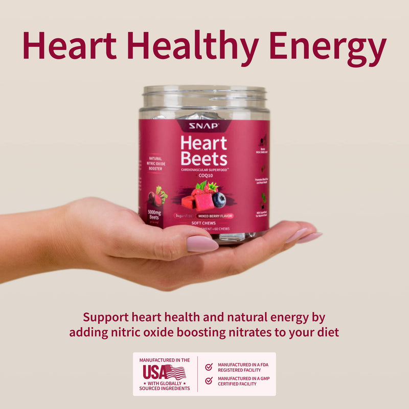 Snap Supplements Heart Beets Chews - Buy 2, Get 1 FREE!
