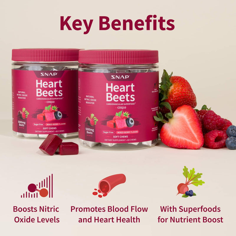 Snap Supplements Heart Beets Chews - Buy 2, Get 1 FREE!