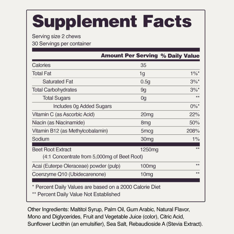 Snap Supplements Heart Beets Chews - Buy 3, Get 2 FREE!