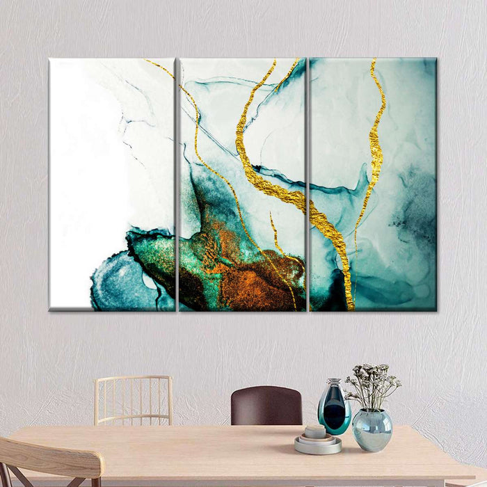 Abstract Gold Streaks Wall Art