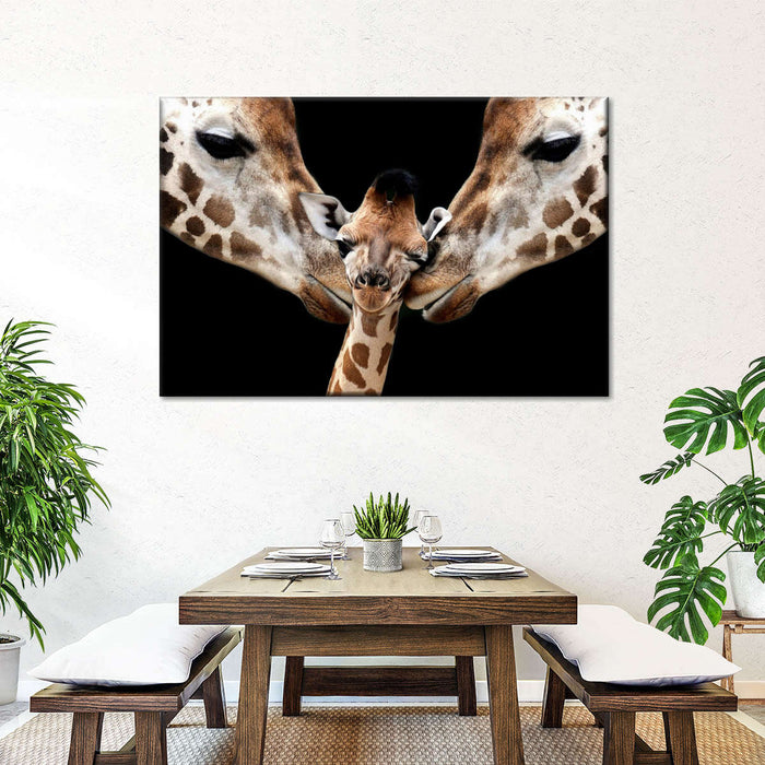 Happy Giraffe Family Wall Art