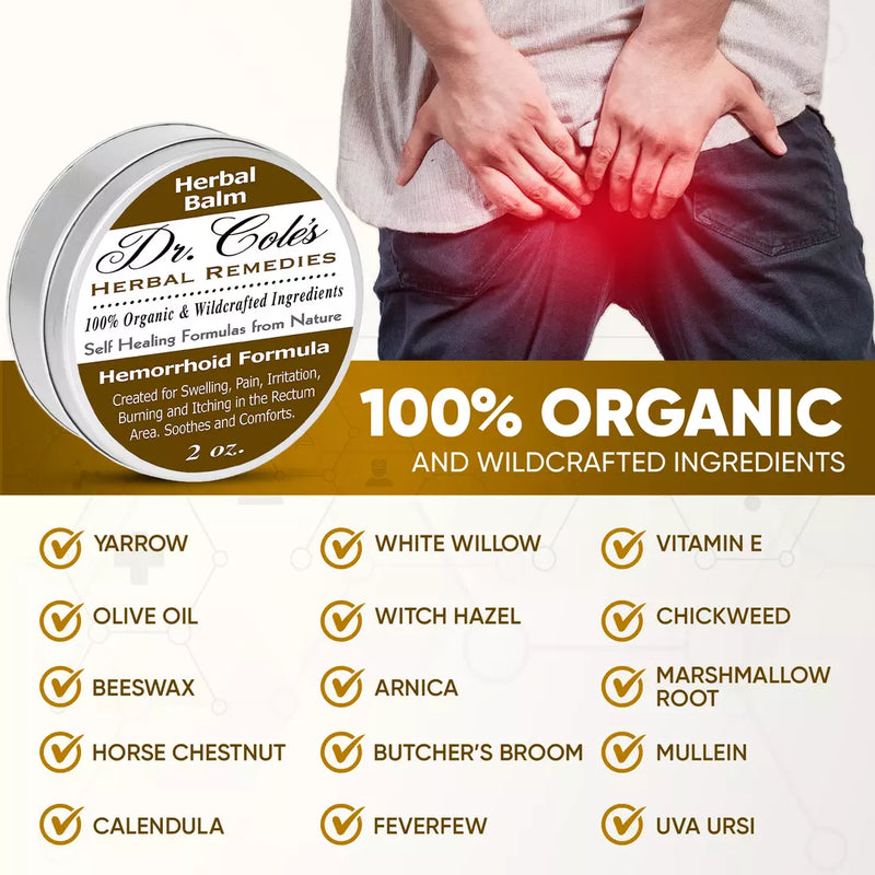 COLEHERBALS LLC 01 - Dr. Cole's Organic Hemorrhoid Balm Herbal White Smoke