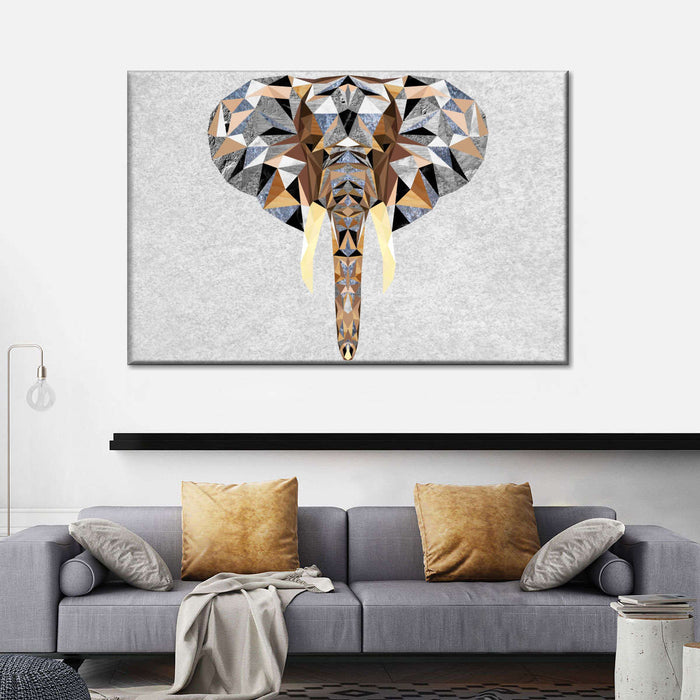 Geometric Colorful Elephant Wall Art