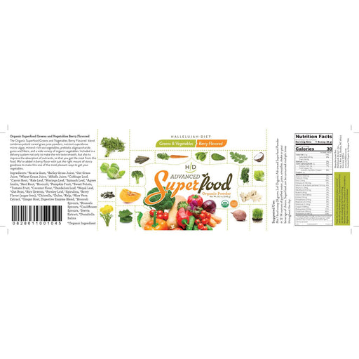 Hallelujah Diet Advanced Superfood, Greens and Vegetable (Berry) 8.5oz