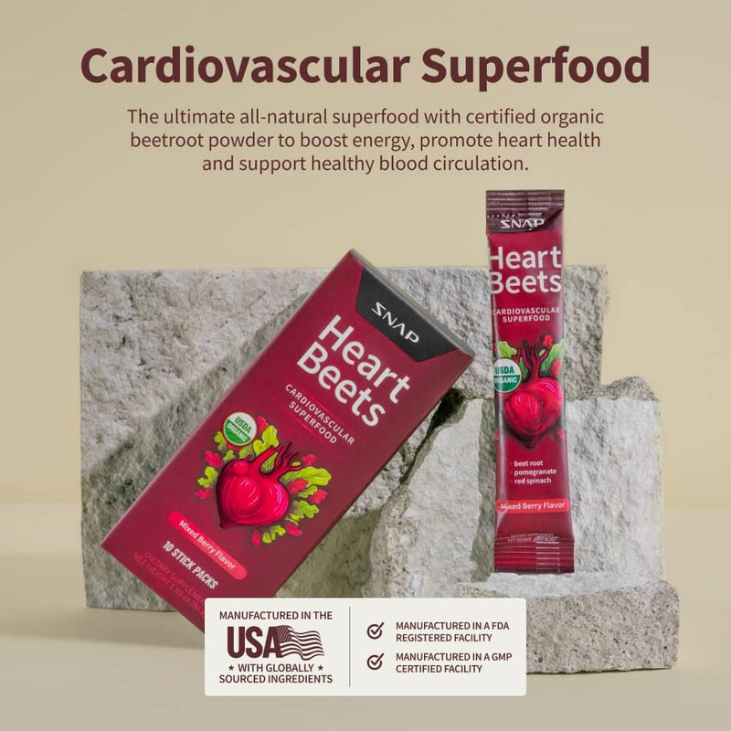 Snap Supplements Heart Beets Stick Packs