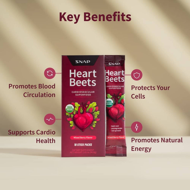Snap Supplements Heart Beets Stick Packs