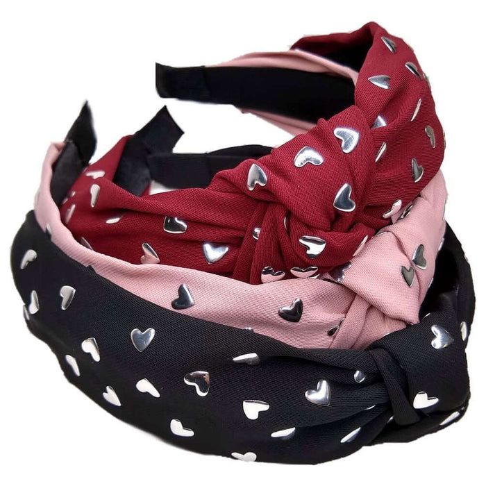 Threddies Turban Knot Headband With Heart Studs