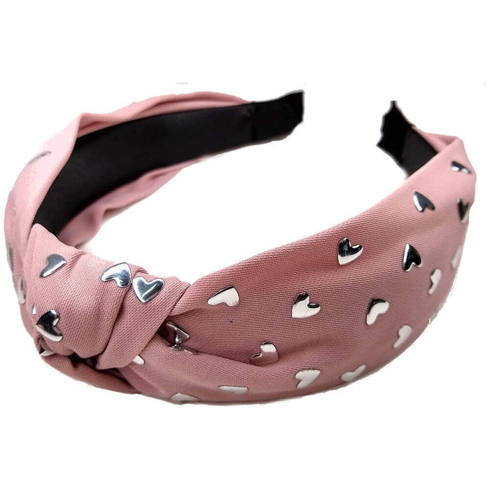 Threddies Turban Knot Headband With Heart Studs