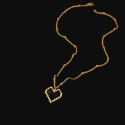Medusa's Makeup Pixel Heart Necklace - Gold