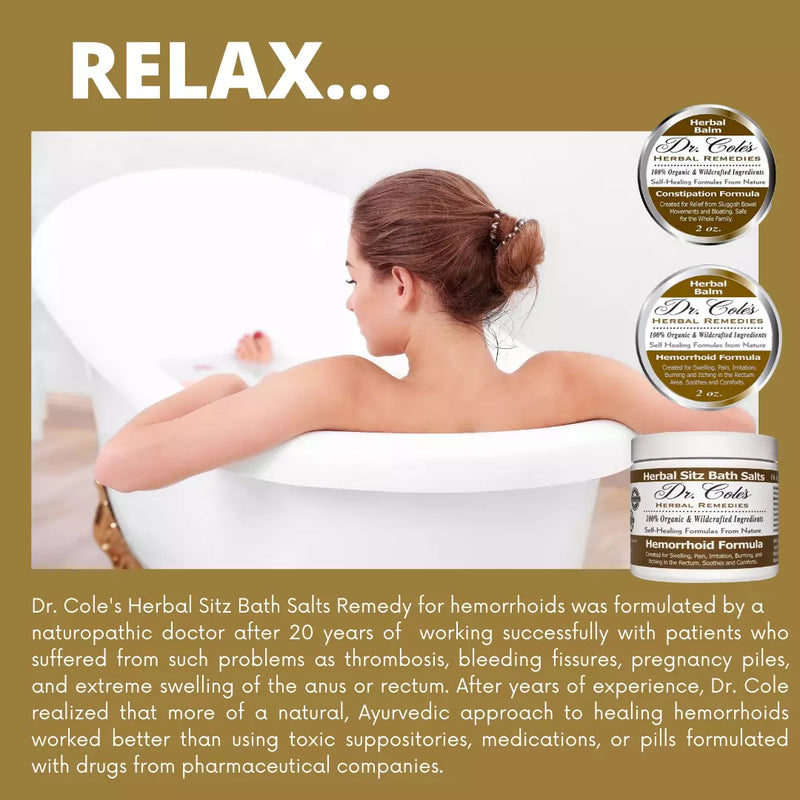 COLEHERBALS Dr. Cole's Hemorrhoid Balm, Salts, and Constipation Balm Bundle