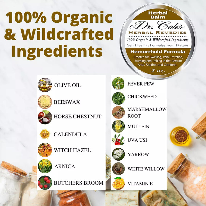 COLEHERBALS Dr. Cole's Hemorrhoid Balm, Salts, and Constipation Balm Bundle