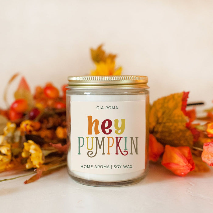 Hey Pumpkin Baked Pumpkin Pie Candle with Gold Lid