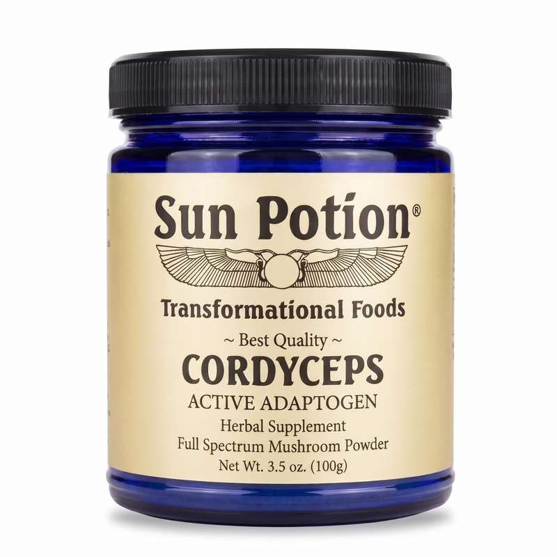Sun Potion Cordyceps Mushroom Powder Adaptogen Bisque 100g Jar