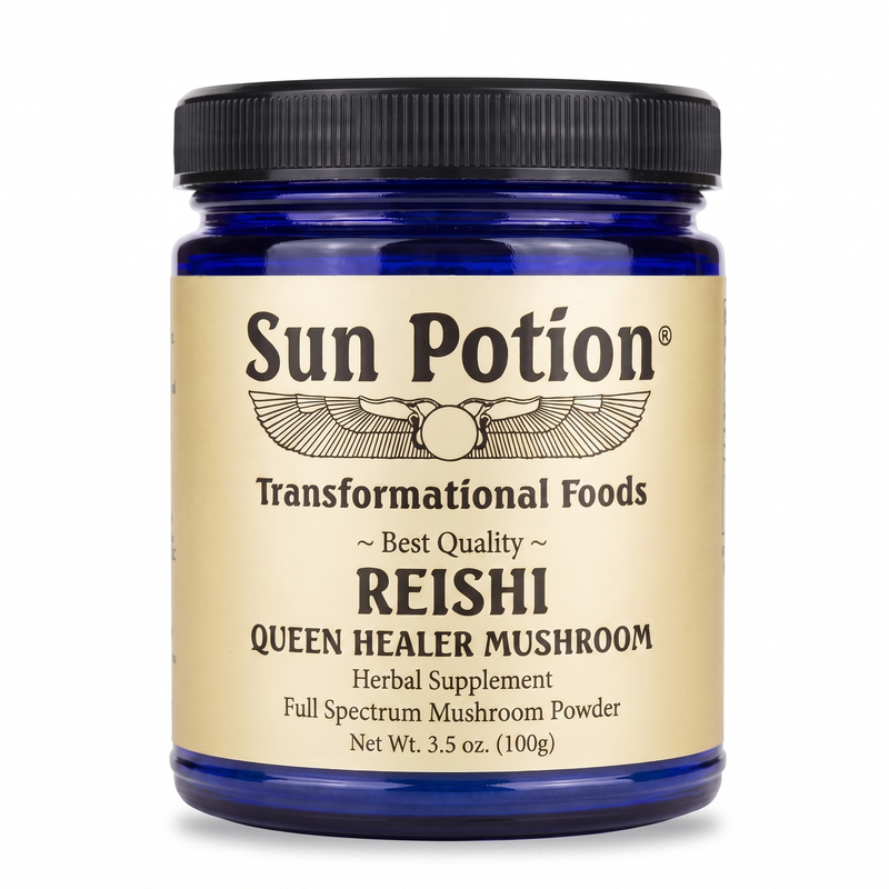 Sun Potion Reishi Mushroom Powder Adaptogen Bisque 100g Jar