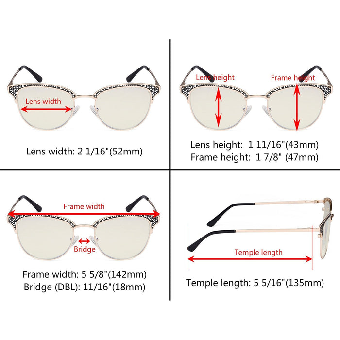 Eyekeeper.Com - Browline Reading Glasses With Blue Light Blocking Lx17015