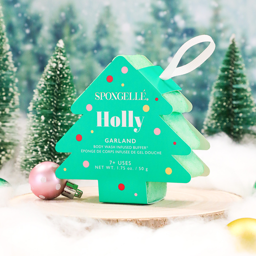 Spongellé Holly - Garland | Holiday Tree Body Wash Infused Buffer