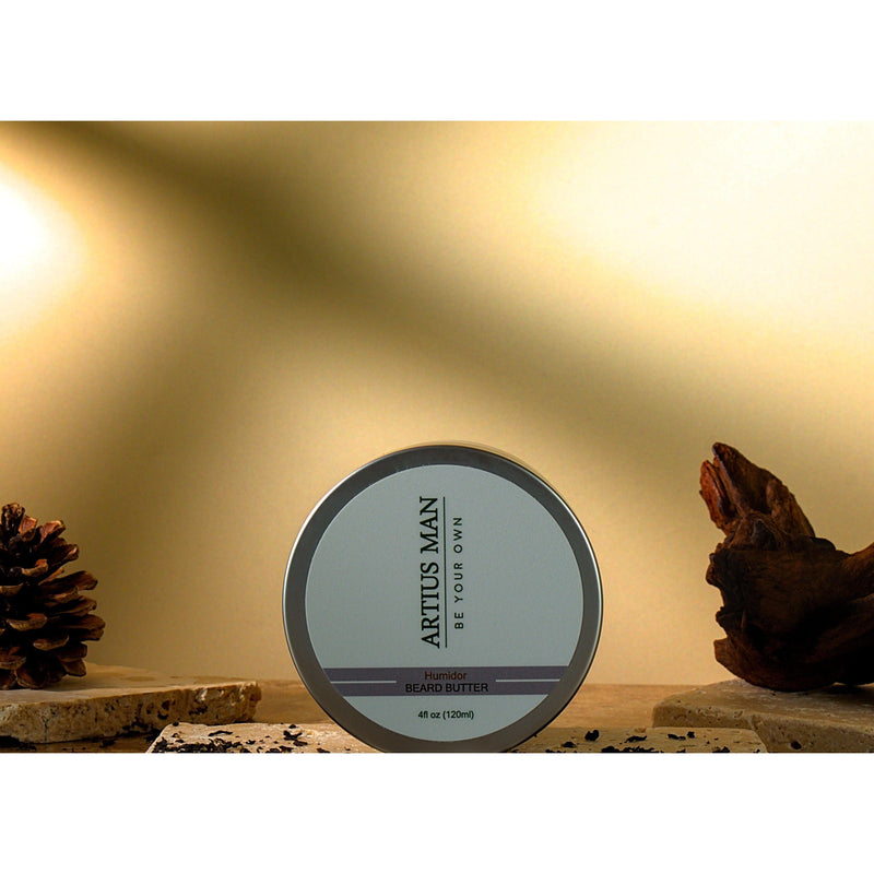 Artius Man Humidor Beard Butter – Cherry, Tobacco, and Oud Beard Conditioner (4 oz)