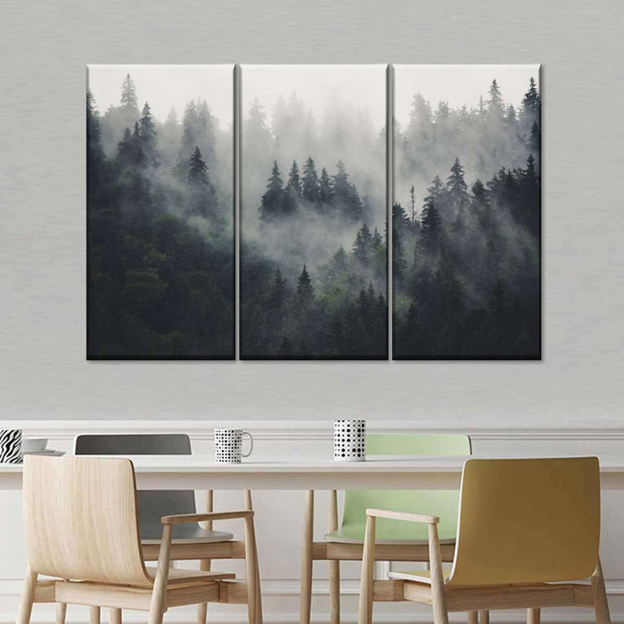 Misty Forest Mountain Wall Art