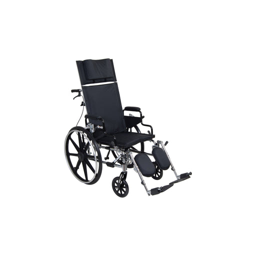 RIO Medical Supplies Viper Plus GT Full Reclining Wheelchair, Detachable Desk Arms, 18" Seat