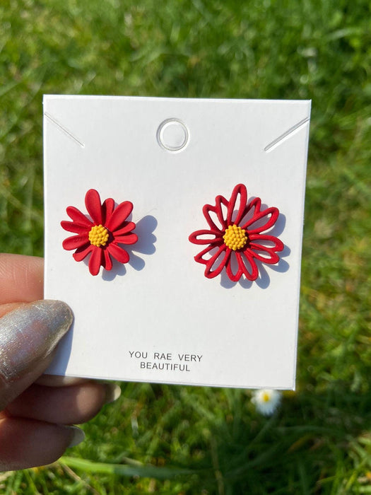 Colourful Daisy Sun Flower Summer Floral Dainty Boho Nature Stud Earrings