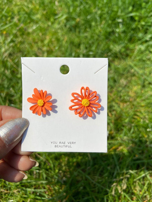 Colourful Daisy Sun Flower Summer Floral Dainty Boho Nature Stud Earrings