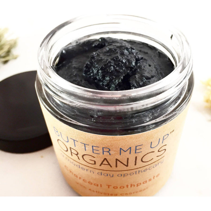 Butter Me Up Organics Organic Activated Charcoal Toothpaste / Whitening Toothpaste / Organic Toothpaste / Black Toothpaste / Charcoal Toothpaste / Tooth Paste Teeth