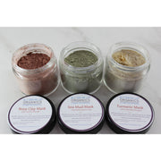 Butter Me Up Organics Clay Face Mask Trio Rose Clay French Green Clay Kaolin Clay Turmeric Kelp Calendula Face